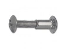 Šroub spojovací M6 x 8 mm, tloušťka dřeva 30 - 40 mm bronz, komplet šroub+matice (balení 50ks)