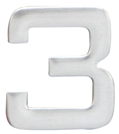 Číslice "3" 25 mm nalepovací nerez IN - Kliky, okenní a dveřní kování, panty Kování domovní a doplňky Číslice, písmena
