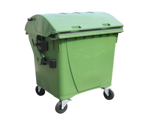 Kontejner plastový 1100 l s kulatým víkem zelený 0014-2 - Zednické nářadí, zahrada, nádoby Konve, sudy, barely, nádoby na vodu