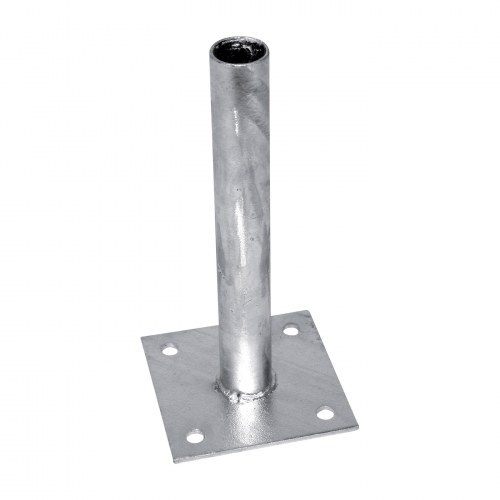 Patka k montáži sloupku na betonový základ - pro sloupky průměr 48 mm s prolisem, zinek