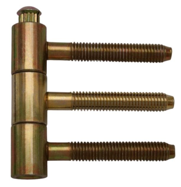 Závěs dveřní třídílný 14 x 60 M8/50 kompletní závěs, pravo-levý, zinek žlutý - Kliky, okenní a dveřní kování, panty Závěsy (panty) Závěsy okenní