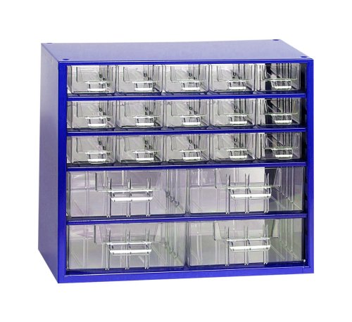 Skříňka 15x malá, 4x střední zásuvka, modrá - Vybavení pro dům a domácnost Schránky, pokladny, skříňky Bedny, boxy ukládací, skříňky