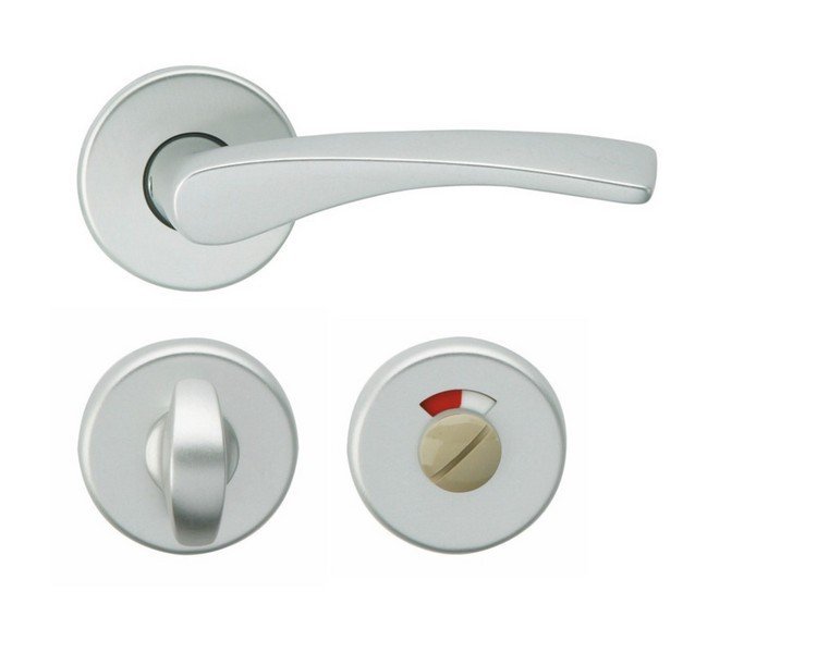 Kování rozetové PIA-R klika/klika WC stříbrný elox F1 - Kliky, okenní a dveřní kování, panty Kování dveřní Kování dveřní mezip. hliník, bez PÚ