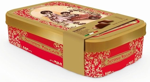 Bonboniera Gianduiotti 120g plech (OR64078) Bonboniera Gianduiotti 120g plech (OR64078) - Delikatesy, dárky Čokolády, bonbony, sladkosti