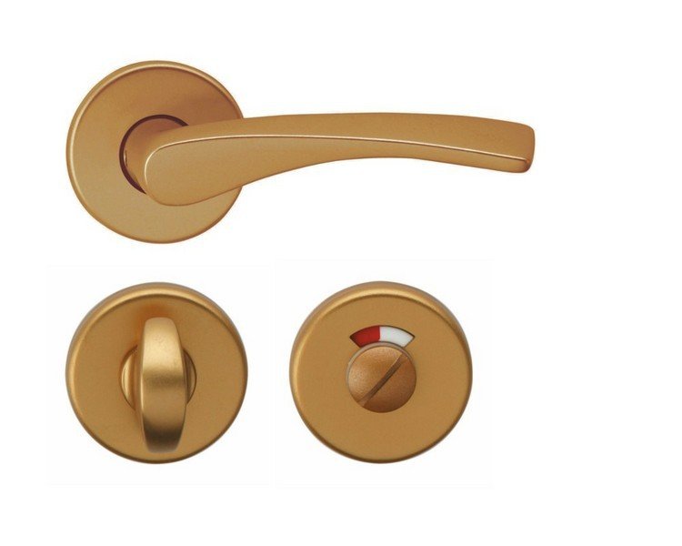 Kování rozetové PIA-R klika/klika WC bronz elox F4 - Kliky, okenní a dveřní kování, panty Kování dveřní Kování dveřní mezip. hliník, bez PÚ