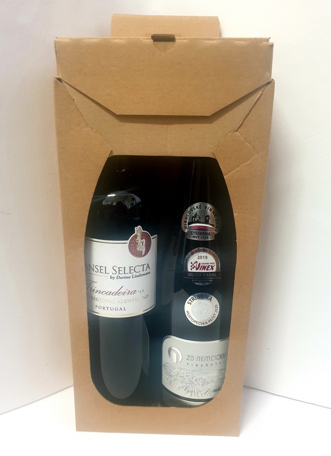 Krabice na víno (2 lahve) 148 x 74 x 329 mm 1.21E - Obaly na víno, příslušenství Obaly a stojany na víno