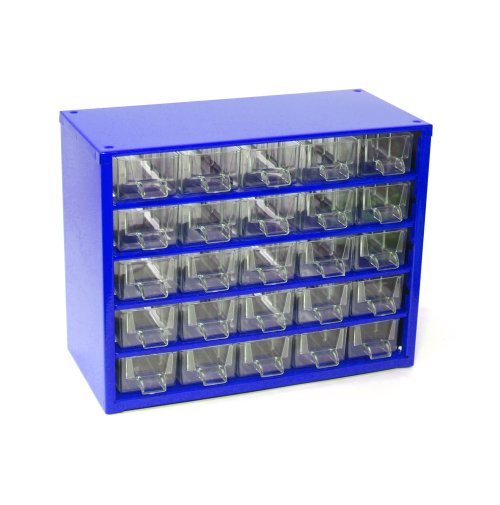 Skříňka 25x malá zásuvka, modrá - Vybavení pro dům a domácnost Schránky, pokladny, skříňky Bedny, boxy ukládací, skříňky