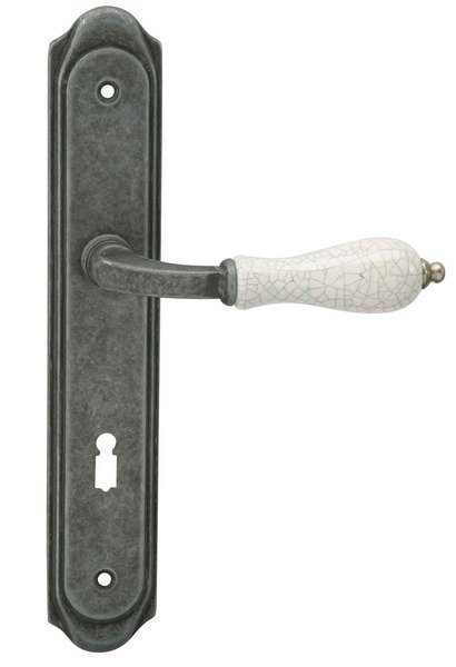 Kování interiérové DARK klika/klika 90 mm WC patina šedá/porcelán - Kliky, okenní a dveřní kování, panty Kování dveřní Kování dveřní mezip. hliník, bez PÚ