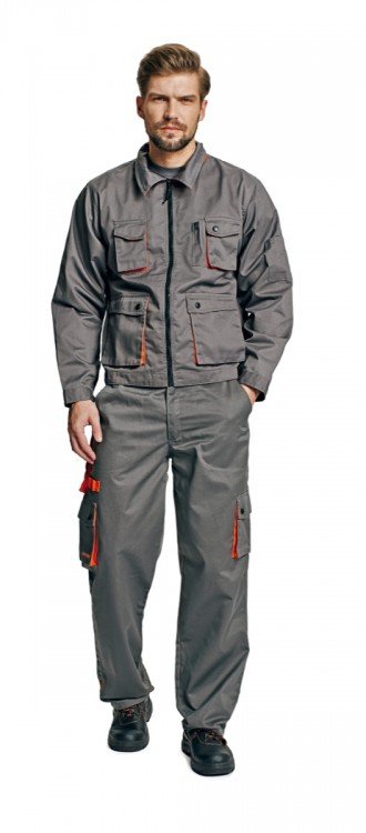 Bunda DESMAN 50 šedá/oranžová - Pomůcky ochranné a úklidové Pomůcky ochranné Oděvy, bundy, kalhoty, obleky