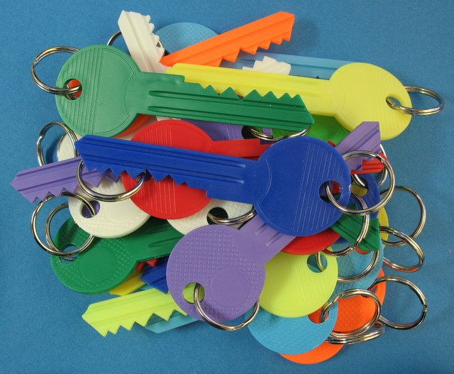 Přívěsek Klíč plastový (balení 25 ks) - Vybavení pro dům a domácnost Přívěsky, klíčenky, rozlišovače