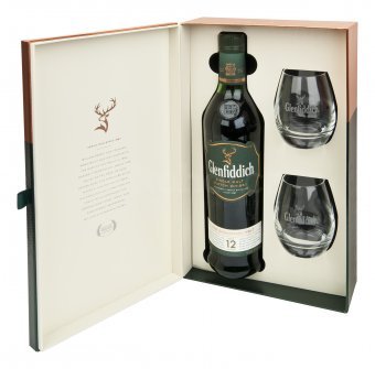 Glenfiddich 0,7l 40% 12Y + 2x sklo - Whisky, destiláty, likéry Whisky