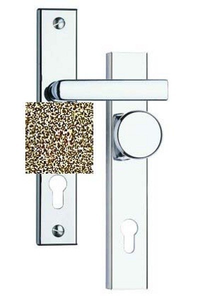 Kování bezpečnostní 802 klika/knoflík 72 mm vložka antik zlatá AZ (R 80272AZ) - Kliky, okenní a dveřní kování, panty Kování dveřní Kování dveřní bezpečnostní