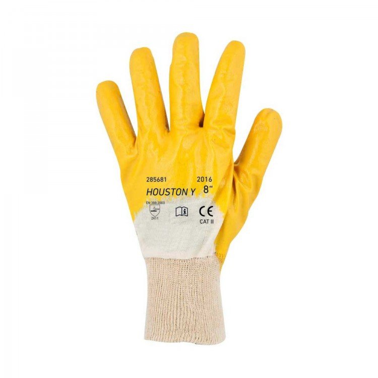 Rukavice HOUSTON A4013/09 kombinované žluté (balení 12x pár) - Pomůcky ochranné a úklidové Pomůcky ochranné Rukavice pracovní