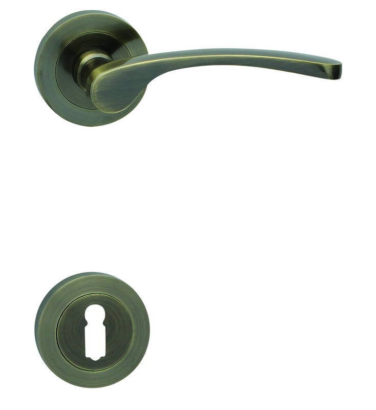 Kování rozetové LAURA-R klika/klika klíč česaný bronz OFS - Kliky, okenní a dveřní kování, panty Kování dveřní Kování dveřní mezip. bronz, čni