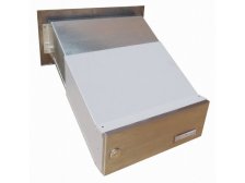 Schránka poštovní DLS D-042 nerez/šedá šikmá s proměnlivou hloubkou 300x110x330-500 mm