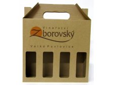 Krabička na víno 0202 x 0052 x 0190 3HHV na 4 ks lahviček 0,187l