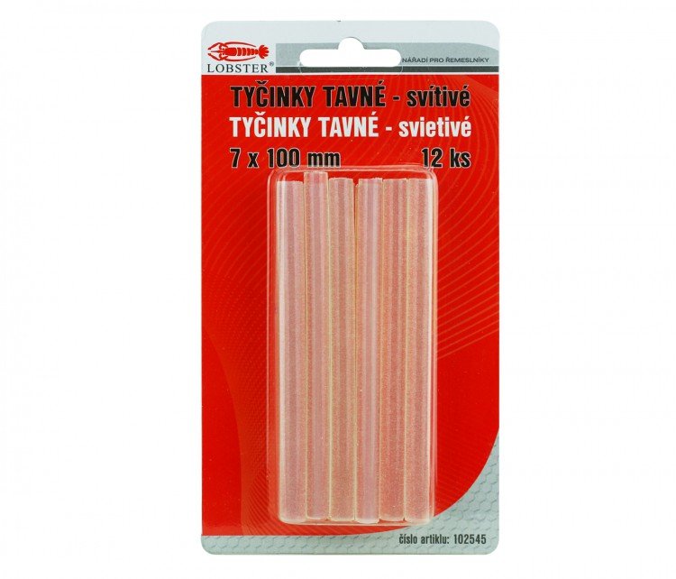 Tyčinky tavné 7 x 100 mm, 12 ks, svítivé Tyčinky tavné 7 x 100 mm, 12 ks, svítivé - Nářadí ruční a elektrické, měřidla Nářadí elektrické Pistole opal.,tavné, přísl.