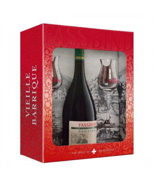 FASSBIND Hruška ovocný destilát 0,7 /40% Gift box-2 skleničky FASSBIND Hruška ovocný destilát 0,7 /40% Gift box-2 skleničky - Whisky, destiláty, likéry Pálenka