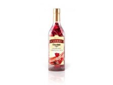 Láhev s čokoládovými pralinkami a višněmi v alkoholu 229g
