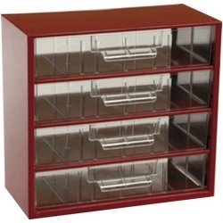 Skříňka 4x velká zásuvka, červená - Vybavení pro dům a domácnost Schránky, pokladny, skříňky Bedny, boxy ukládací, skříňky