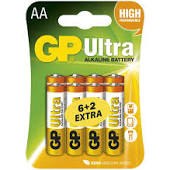Baterie  alkalická B19218-GP ULTRA 15AU LR6 AA blistr 8 BL (prodej pouze na celé blistry)