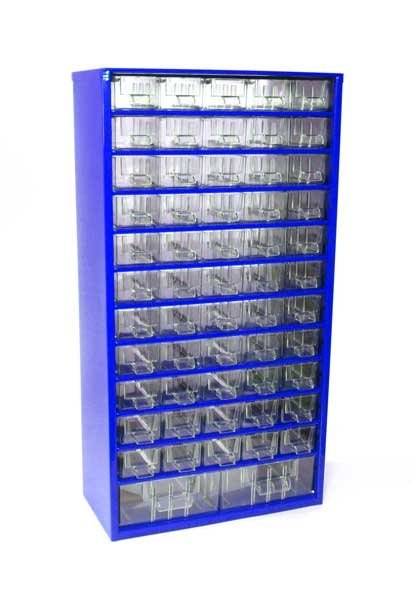 Skříňka 55x malá, 2x střední zásuvka, modrá DOPRODEJ - Vybavení pro dům a domácnost Schránky, pokladny, skříňky Bedny, boxy ukládací, skříňky