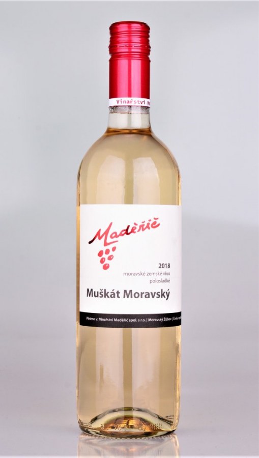 Víno MUŠKÁT MORAVSKÝ 2018 Moravské zemské polosladké 0,75 l č. š. 8040 Víno MUŠKÁT MORAVSKÝ 2018 Moravské zemské polosladké 0,75 l č. š. 8040 - Víno tiché Tiché Bílé