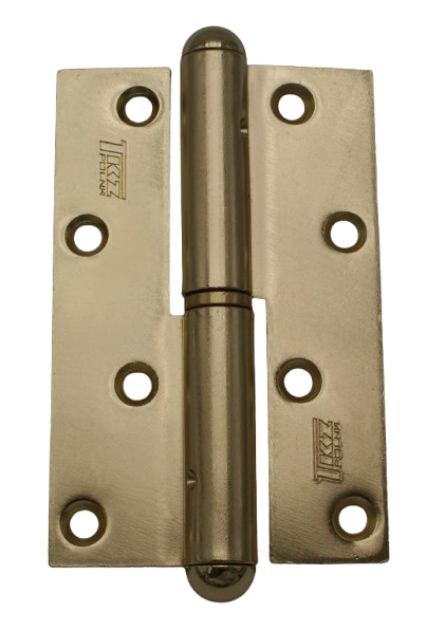 Závěs dveřní 120 P rovný kompletní závěs, pravý, pomosaz lesklá - Kliky, okenní a dveřní kování, panty Závěsy (panty) Závěsy dveřní