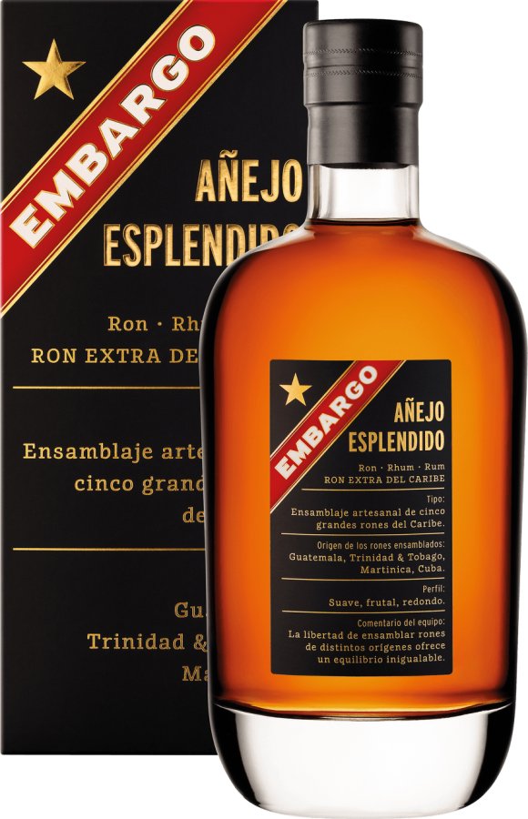 Rum EMBARGO ANEJO ESPLENDIDO 0,7 l, 40% - Whisky, destiláty, likéry Rum