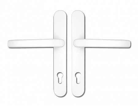 Kování A7/92 mm na plastové dveře klika/klika s vratným mechanismem, bílá