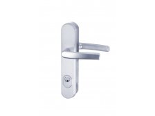 Kování bezpečnostní R.111.ZA.90.F1.TB3, klika/klika, na vložku, s překrytím, 90 mm, stříbrný elox