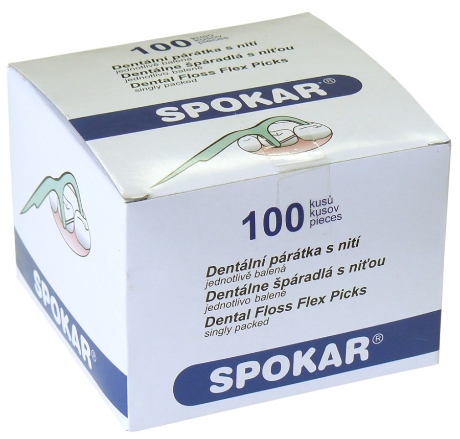 Párátko dentální s nití box 100ks Párátko dentální s nití box 100ks - Vybavení pro dům a domácnost Doplňky a pomůcky koupelnové