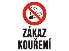Tabulka bezpečnostní - Zákaz kouření text dle nové novelizace
