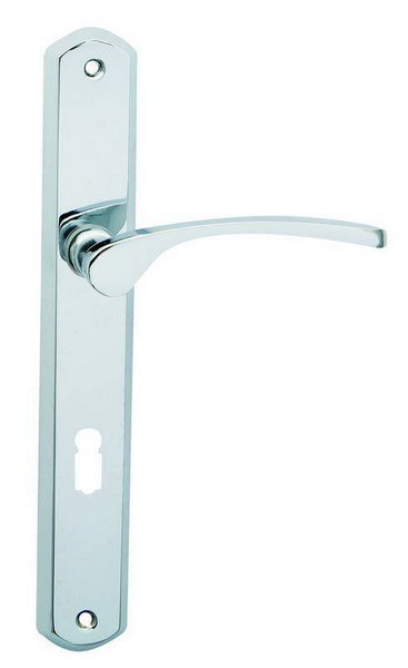 Kliky se štíty LAURA III 90 mm na klíč OC chrom ECONOMY Kliky se štíty LAURA III 90 mm na klíč OC chrom ECONOMY - Kliky, okenní a dveřní kování, panty Kování dveřní Kování dveřní mezip. chrom, nikl