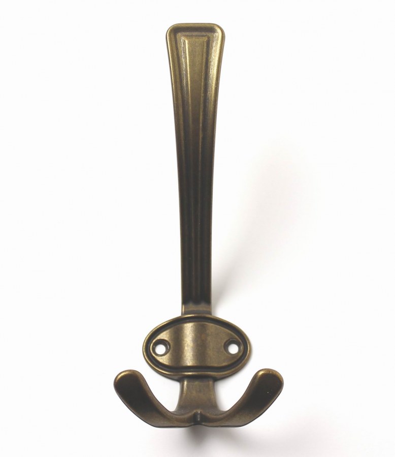 Věšák kovový 1096 výška 157 mm, šířka 68 mm, ZN10 staromosaz - Vybavení pro dům a domácnost Věšáky, háčky