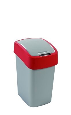 Koš odpadkový FLIP BIN 10 l stříbrný/červený - Vybavení pro dům a domácnost Koše odpadkové, na prádlo, nákupní