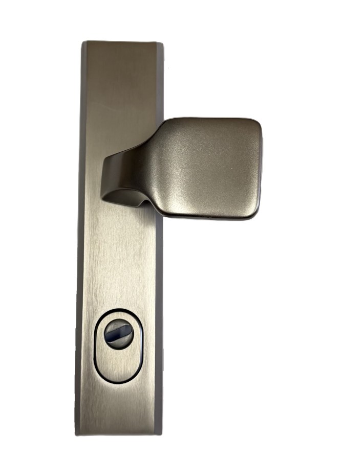 Kování bezpečnostní ALPHA PLUS klika/madlo 90 mm vložka L/P nerezový elox F9 - Kliky, okenní a dveřní kování, panty Kování dveřní Kování dveřní bezpečnostní, ochranné