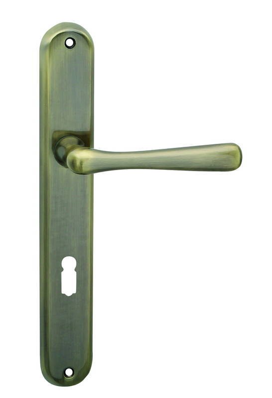 Kování interiérové ELEGANT klika/klika 72 mm klíč bronz česaný OFS  (C ELE27KBC)