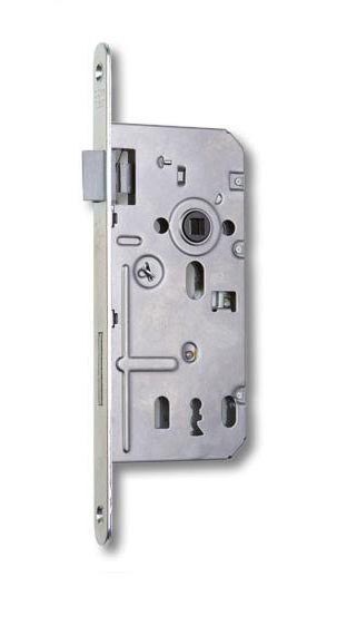 Zámek zadlabací K 350C obyčejný klíč, s plastovou střelkou, dvouzápadový, PRAVÝ, 90/80, čelo 18 mm - Vložky,zámky,klíče,frézky Zámky zadlabací, přísl. Zámky zadlabací dveřní