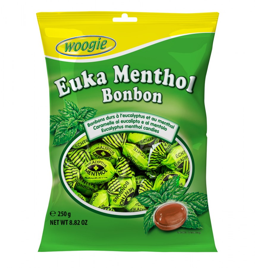 Woogie bonbony eukalyptové 250 g