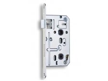 Zámek zadlabací K 135 na WC, bez převodu, spodní ořech 6 x 6 mm, P-L, 72/80, čelo 18 mm, bílý zinek 203618