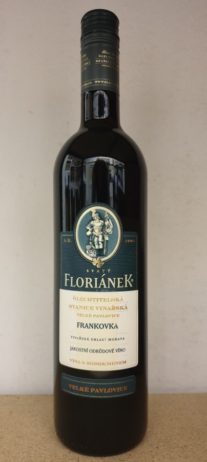 Víno Frankovka 2018 jakostní polosuché 0,75 l, č. š. 7418 alk. 13%