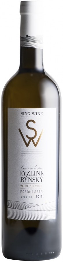 Víno Ryzlink rýnský 2019 PS suché, 0,75 l č. š. 33-19 z. c. 2,2g/l alk. 13% - Víno tiché Tiché Bílé