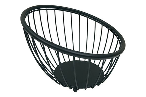 Košík kovový, černý 28 cm
