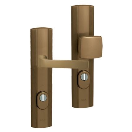 Kování bezpečnostní PRESTIGE LINIA PLUS klika/klika 72 mm vložka bronzový elox F4 - Kliky, okenní a dveřní kování, panty Kování dveřní Kování dveřní bezpečnostní