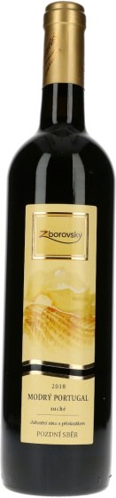 Modrý Portugal. jak. 2019 0,75l suché, č.š. 3519, alk. 12,5 Modrý Portugal. jak. 2019 0,75l suché, č.š. 3519, alk. 12,5 - Víno tiché Tiché Červené