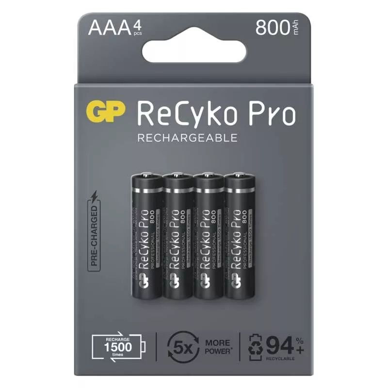 Baterie nabíjecí GP ReCyko Pro Professional AAA (HR03), 4 ks