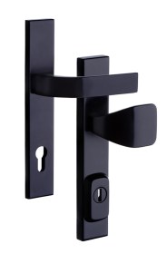 Kování bezpečnostní RN1 FONDI klika/madlo 90 mm vložka černá mat s překrytím - Kliky, okenní a dveřní kování, panty Kování dveřní Kování dveřní bezpečnostní