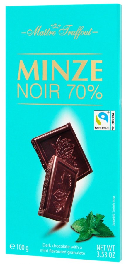 Čokoláda hořká 70 % s mentolem 100 g