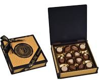 Bonboniéra luxusní v dřevěném obalu, BOLCI 175 g, gold - Delikatesy, dárky Čokolády, bonbony, sladkosti